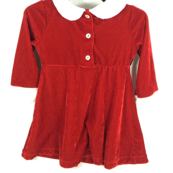 Evy of California Toddler's 18M Red Velvet Christmas Dress Vintage 1980s-90s - Picture 6 of 9